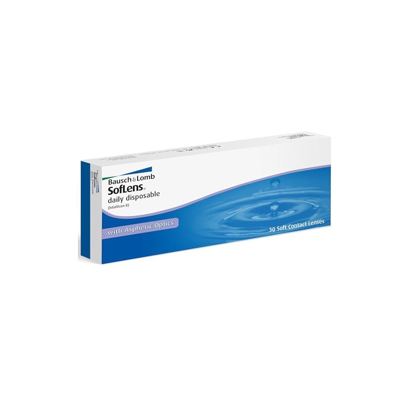 Bausch + Lomb SofLens Daily Disposable Tageslinsen, sphärische Kontaktlinsen, weich,