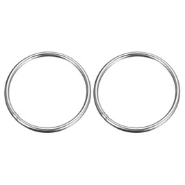 sourcing map Stainless Steel 304 O Rings, Pack of 2, 100 mm (3.94) Outer Diameter 6 mm Thickness, Multi-Purpose Metal Welded O Rings Round Rings