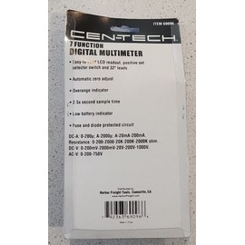 Centech Cen-Tech 7 Function Digital Multimeter DC-AC Voltage Battery Multi Tester 98025