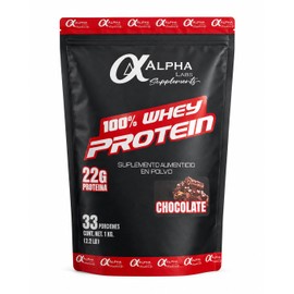ALPHA LABS SUPPLEMENTS - Alpha Labs 100% Whey Protein 1 kg, 33 Porciones (Chocolate) - 1 kg - Top Quality