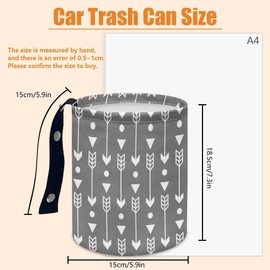 DELORIGIN Simple Arrow Diagram Car Trash Can Bohemia Waterproof Garbage Can Car Seat Back Hanging Trash Bag Portable Camping Garbage Bin Storage Bag Collapsible Trash Container for Vehicle Kitchen