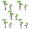 XHBTS Set of 10 Miniature Palm Trees, Plastic, Model Trees