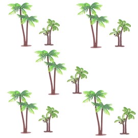 XHBTS Set of 10 Miniature Palm Trees, Plastic, Model Trees Set, Decorative Architecture Trees for Model Railway, Railway, Diorama, DIY Landscape