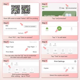 Nelko P21 Label Maker Machine with Tape, Portable Bluetooth Label Printer, Built-in Cutter Sticker Maker Mini Label Makers with Multiple Templates for Organizing Storage Office Home, Rosa