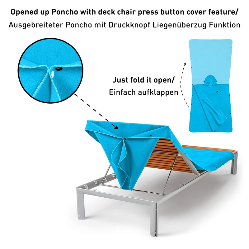 Fit-Flip Poncho Towel - Microfibre Changing Robe Adult - Towelling