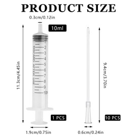 Thoquene 2 x 10 ml syringes with 10 pieces hose set, young birds feeding syringes, pigeons button cannula