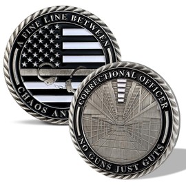 Thin Gray Line Coin, Correctional Officer Silver Challenge Coins Honor Correctional Officers Gray Prison Police Coin Law Enforcement Appreciation Gifts