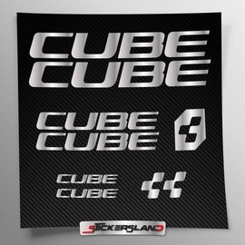 Sticker Kit Compatible with Cube MTB Mountain Bike Frame and Helmet | Decals Sticker Decal Bike Logos | Stickersland® (Copper/Shiny Bronze Metallic)