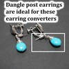 Clip On Earring Converters for Women Silver Organic Shaped Clip