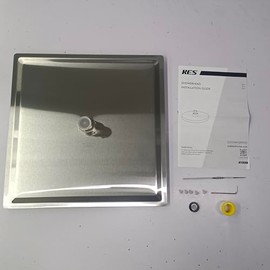 KES All SUS304 Stainless Steel 12-Inch Shower Head Rainfall Style Modern Square Ultra Thin, Brushed Finish, J211S12F18-BS-NEW