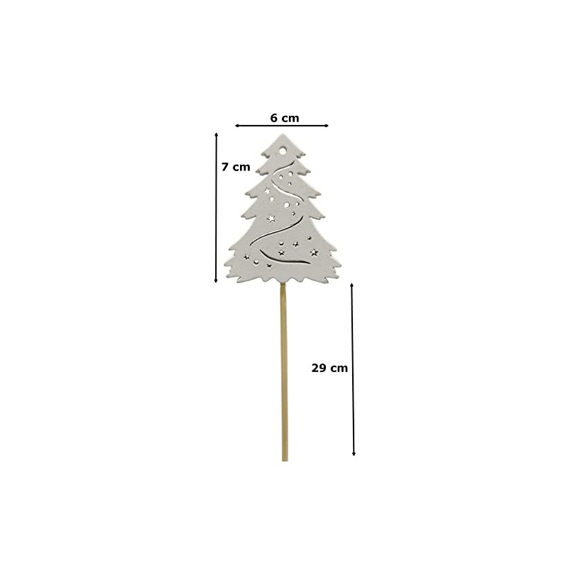 DARO DEKO Wooden Flower Stakes, Christmas Tree Stakes, 36 cm