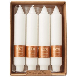 Root Candles 597147 Unscented Timberline Collenette 7-Inch Dinner Candles, 4-Count, White