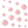 Pink French Tip Press on ToeNails For Women, Natural Nude