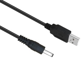 AZJCKEW USB Charger Cable Compatible with Bitvae D2 R1 R2 S2 Fairywill 917 508 507 D1 D3 D7 D8 7AM2M AM105 AM110 Sonic Toothbrush, DC 3.5mm USB Charging Cord, 5FT Black Cable