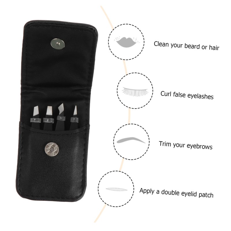 VICASKY 1Set Stainless Steel Eyebrow Tweezers Professional Beauty Tool for
