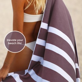 SummerSand - Toalla de playa de microfibra de secado rápido, sin arena, compacta y ligera para viajes, materiales reciclados, bolsa de viaje incluida, toalla de microfibra grande (63 x 31.5 pulgadas,