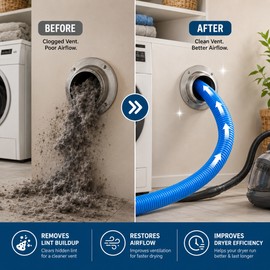 Dryer Vent Cleaner Hose Attachment for Home Maintenance – Flexible Vacuum Tool for Lint, Dust & Debris Removal
