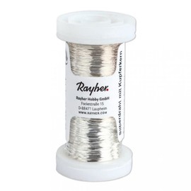Rayher 2402500 Silver Wire with Copper Core, 0.30 mm Diameter, Plastic Spool 100 m, Nickel-Free, Silver Wire for Crafts, Binding Wire, Winding Wire, Jewellery Wire