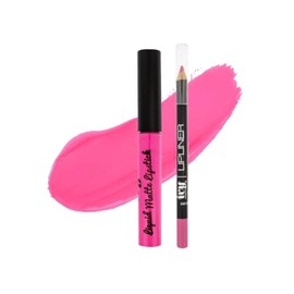 Labial Líquido Mate de Larga Duración + Delineador de Labios | Alta Pigmentación, Cruelty Free | Acabado Mate (PINK POP)