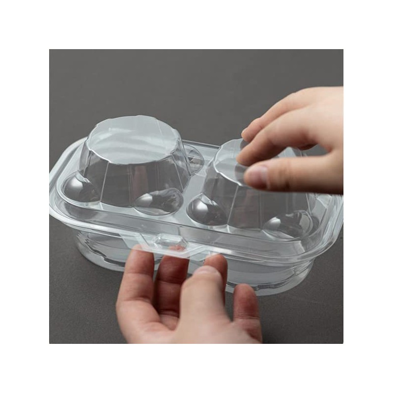 XIZHI Clear Cupcake Boxes with 2 Compartment,Plastic Stackable Cupcake Carrier