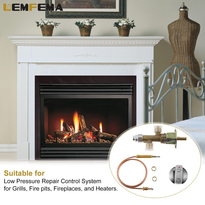 Lemfema Low Pressure LPG Propane Gas Fireplace Fire Pit Flame