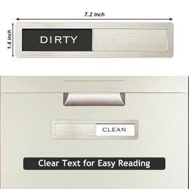 YEWGARB Dishwasher Magnet Clean Dirty Sign, Premium Stainless Steel Black and White Non-Scratch/Kitchen Decor/Easy to Read & Slide/Strong Magnet Clean Dirty Magnet for Dishwasher (Black White)