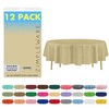 ZIMPLEWARE Premium Beige Plastic Table Cloth Disposable (12 Pack) Round