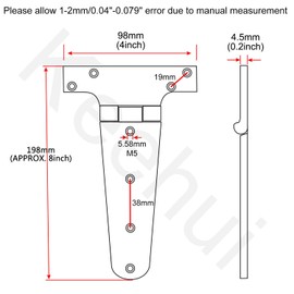 2 Pieces of 316 SS Marine GradeHeavy Duty T Hinge 8'' x 4"Casting Hinge for Boat& AUTO
