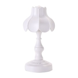 Desk Lamp Retro Lotus Leaf Ingenious Lovely 3 Light Sources Small Table Night Lamp for Girls Bedroom White