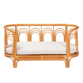 bali & pari Nariko Natural Rattan Pet Bed, Light Honey