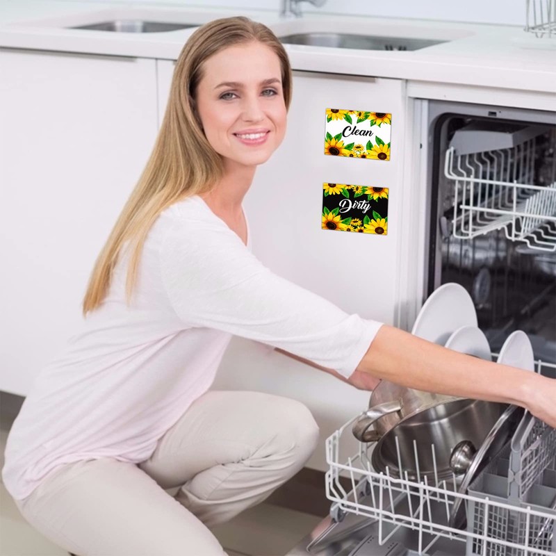 Dishwasher Magnet,Clean Dirty Sign Indicator- Double Sided Magnet with Bonus