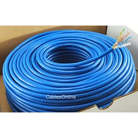 CablesOnline, 250FT Solid CAT6E CMR 550-Mhz, High-Performance 23-AWG Copper Bulk Cable, Blue, U6-B250B