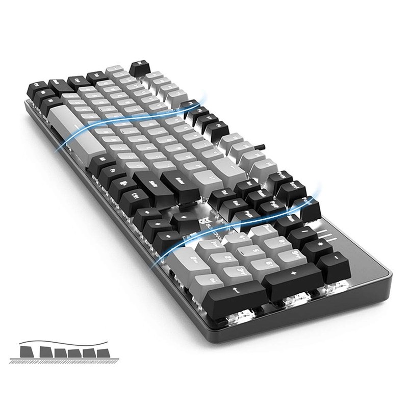 Merdia Mechanical Keyboard Gaming Keyboard with Blue Switch Wired White