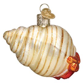 Old World Christmas Hermit Crab Glass Blown Ornament for Christmas Tree, Handcrafted Holiday Decoration, Sea Collection