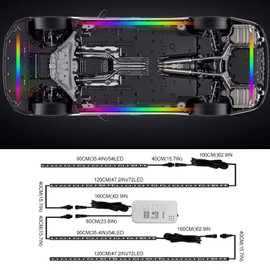 ConBlom Underbody Lighting Car, 47 & 35 Inch LED Car Underbody Neon Light Colour RGB Car Chassis Light with Voice Control and Application Control, 210 Modes with 16 Million Colours