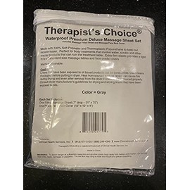 Therapist’s Choice® Waterproof Massage Sheet 2pc Set, Machine Washable, Includes Fitted Sheet & Fitted Face Cover (Massage Table Not Included) (Gray)