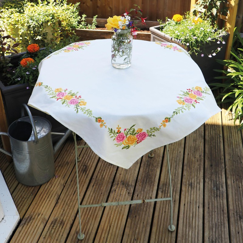 Trimits Printed Cross Stitch Kit - Tablecloth - Includes, Printed