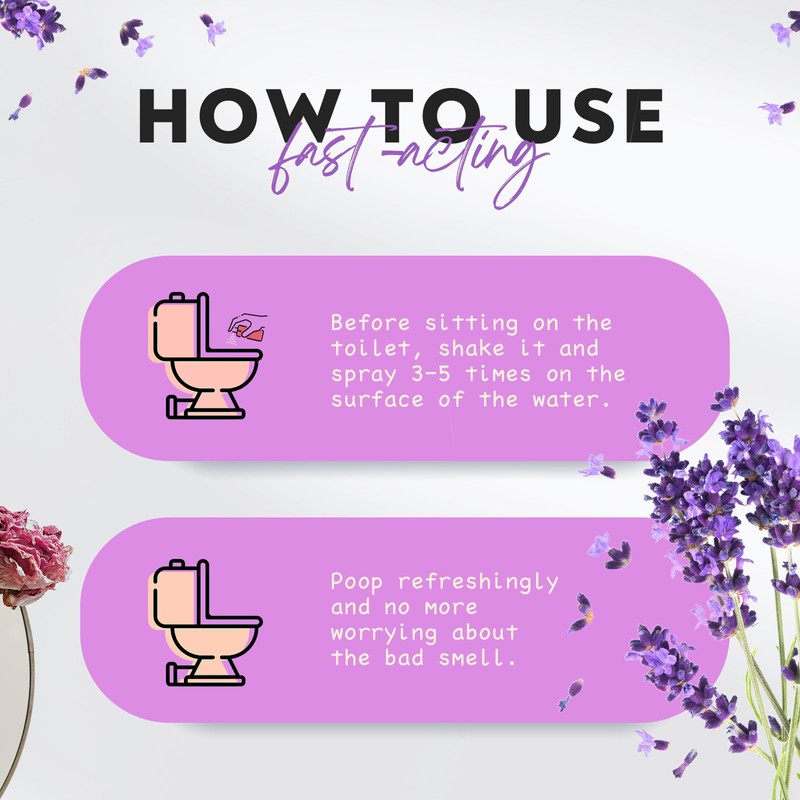 Clean-n-Fresh Toilet Spray for Poop, Lavender 6.8 Fl.Oz, Air Freshener