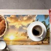 Sunset Hawaiian Palm Tree Print Imitation Linen Placemats Non-Slip Heat