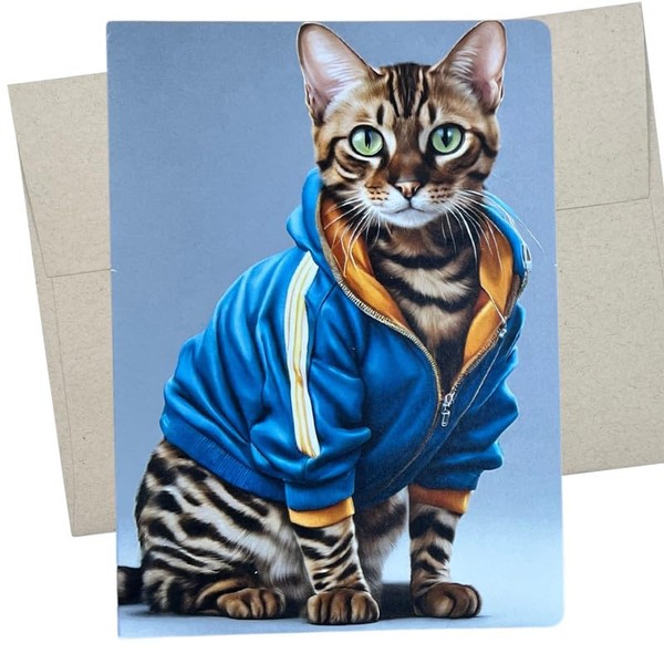 Whitman and Daughter Funny Bengal Cat Birthday Card (1 Premium