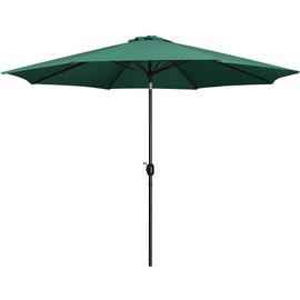 Yaheetech 11FT Patio Umbrella Outdoor Market Table Umbrella with Push Button Tilt & Crank for Garden/Lawn/Deck/Backyard/Pool/Beach, 8 Ribs, Dark Green