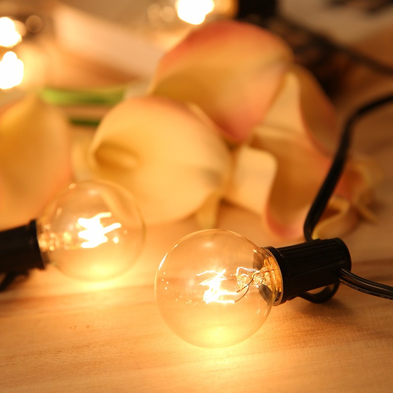 G40 String Light 2 Spare Bulbs Total Power 175W 27FT