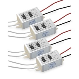 12V Power Supply LED Driver, Lustaled 15W 12 Volt Power Supply Transformer Waterproof IP67 Small 120V AC to 12V DC Converter for LED Strips, Security Cameras, Junction Box, G4 MR11 MR16 Bulbs (4-Pack)