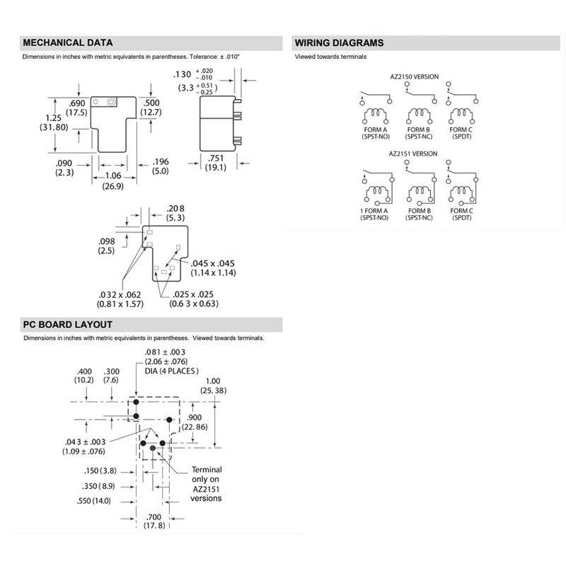 AZ2150-1C-12DEF SPDT Relay