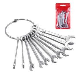 QYQRQF Mini Wrench Set Open End Wrench Ignition Wrench Sets With Chain Ring British Type Wrenches (10pcs)