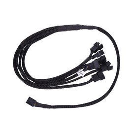 Phobya Y-Cable, 4-Pin (PWM) to 6X 4-Pin (PWM), 60cm, Sleeved, Black