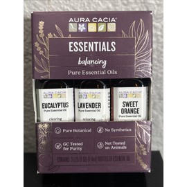 Aura Cacia 3 Pack Serenity Balancing Pure Essential Oil Set 7.4 mL Total Product