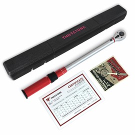 Thorstone Torque Wrench 1/2 drive, 10-150 FT-LB/13.6~203.5 Nm click torque wrench, ±2% Clockwise High Accuracy 1/2 Drive Adjustable Click Torque Wrench, Dual-Direction and Dual Range Scales