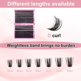 FADLASH Lash Extension 60D+80D DIY Kit Volume Fluffy 0.07D Curl Cluster Lashes with Lash Bond and Seal Lash Tweezers for DIY Eyelash Extension at Home for Self Use（60D+80D, 12-18mm）