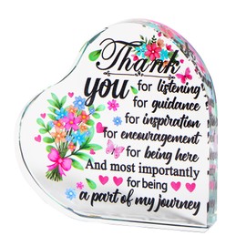 Ornalrist Glass Colorful Heart Plaque Thank You Gifts for Women Men, Appreciation Presents for Friends, Thank You Gifts Keepsake for Colleague Teacher Coworkers